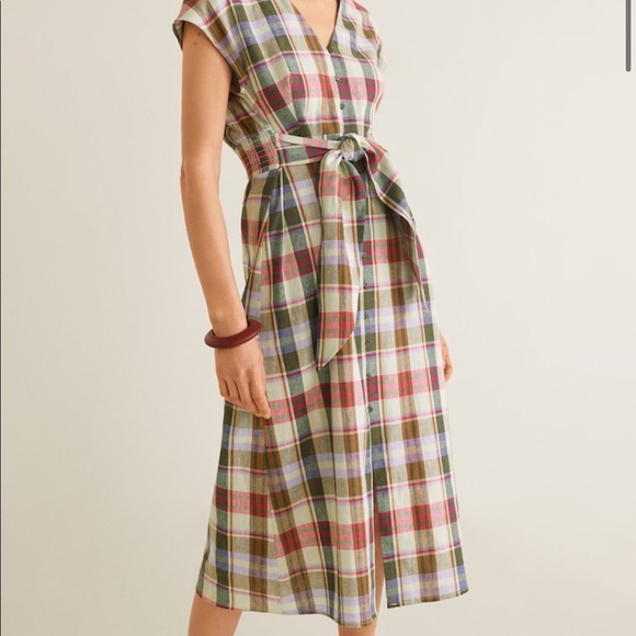 mango checked dress